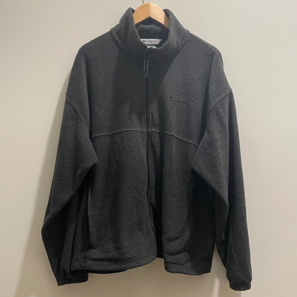 Columbia Mens Full Zip Fleece Jacket Charcoal Gray XM6861 XXL